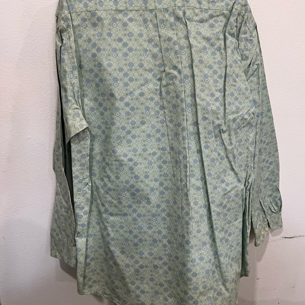 Stetson Men's Green and Blue Geometric Shirt - Picture 3 of 5